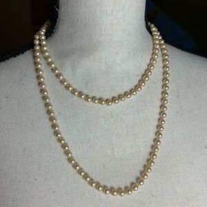 Marvella Necklace Pair of 2 Faux Pearl 16" & 22" Signed